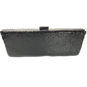 JESSICA McCLINTOCK Black Metal Mesh Evening Clutch Purse‎ Mermaid Prom Chain